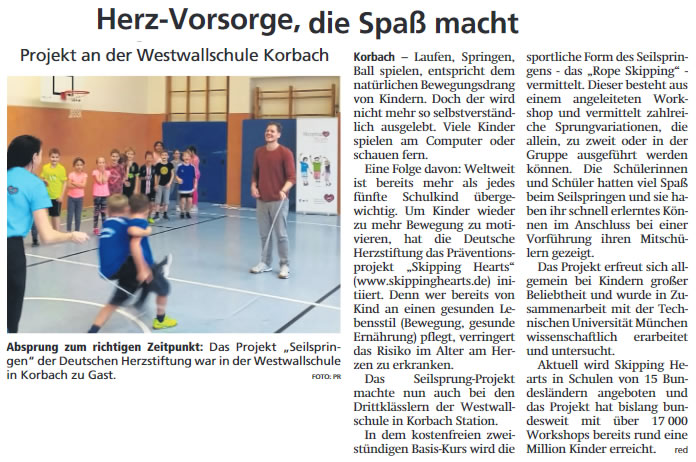 2019 11 26 WLZ Sport Projekt an Westwallschule